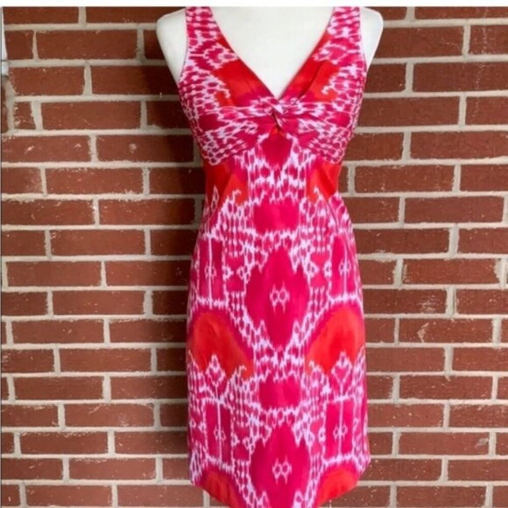 Vibrant Pink and Red Mini Dress